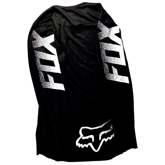 Fox Racing Blackout Long Sleeve Jersey S Adult  Black With White Graphics - Picture 4 of 8